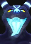  ambiguous_gender anthro black_body black_fur bodily_fluids breath breathing caraz_sethalyn digital_drawing_(artwork) digital_media_(artwork) drooling eeveelution fur gaping_mouth glowing glowing_eyes glowing_markings glowing_mouth glowing_nose glowing_saliva glowing_tongue hi_res imminent_vore markings mouth_shot nintendo open_mouth pok&eacute;mon pok&eacute;mon_(species) portrait rektalius saliva saliva_string solo throat tongue tongue_out umbreon video_games 