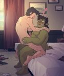  2_frame_animation anal animated bed blush breath duo erection furniture hi_res hotel_room human humanoid male male/male mammal mastery_position not_furry orc overweight overweight_male panting sex short_playtime unknown_artist 