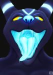  ambiguous_gender anthro black_body black_fur bodily_fluids caraz_sethalyn digital_drawing_(artwork) digital_media_(artwork) drooling eeveelution fur gaping_mouth glowing glowing_eyes glowing_markings glowing_mouth glowing_nose glowing_saliva glowing_tongue hi_res imminent_vore markings mouth_shot nintendo open_mouth pok&eacute;mon pok&eacute;mon_(species) portrait rektalius saliva saliva_string solo throat tongue tongue_out umbreon video_games 