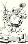  ? decepticon greyscale gun hand_on_head holding holding_gun holding_weapon insignia kneeling looking_to_the_side marble-v mecha monochrome no_humans one_knee runabout runamuck science_fiction sketch solo speech_bubble spoken_question_mark transformers weapon 