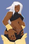  birdbf boots claws clothing cosplay curvy_figure dark_body dark_skin footwear genitals hair human intersex leggings legwear long_hair lopunny mammal mega_evolution mega_lopunny miruko my_hero_academia nintendo peeking_out penis pok&eacute;mon pok&eacute;mon_(species) precum_drip sleeveless_turtleneck thigh_boots thigh_highs thong torn_clothing underwear video_games 