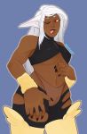  birdbf boots camel_toe claws clothing cosplay dark_body dark_skin female footwear hair human leggings legwear long_hair lopunny mammal mega_evolution mega_lopunny miruko my_hero_academia nintendo one_eye_closed pok&eacute;mon pok&eacute;mon_(species) solo thigh_boots thigh_highs thong tongue tongue_out torn_clothing torn_leggings torn_legwear underwear video_games wink 