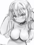 monochrome nanashi_(nlo74593630) nipples pointy_ears sketch tagme topless 