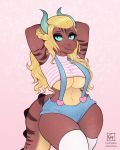  anthro breasts clothing completealienation female hair hi_res scalie solo 