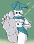  barefoot blush breasts feet female foot_fetish foot_focus hi_res jenny_wakeman machine mrchasecomix my_life_as_a_teenage_robot nickelodeon robot soles solo toes 