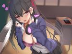  bra headphones kesoshirou open_shirt seifuku sweater 