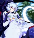  1girl ass_visible_through_thighs ayanami_rei blue_hair blush bodysuit breasts clitoral_hood cockpit commentary english_commentary interface_headset looking_down neon_genesis_evangelion optionaltypo plugsuit pov_crotch rape red_eyes short_hair skin_tight small_breasts solo spread_legs spread_pussy_under_clothes tentacle_sex tentacles thick_thighs thighs upper_teeth vaginal white_bodysuit 