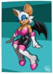  anthro armwear chiropteran clothing elbow_gloves female footwear gloves handwear hi_res high_heeled_boots high_heels looking_at_viewer mammal reabault rouge_the_bat shoes sonic_the_hedgehog_(series) wings 
