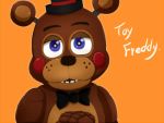  2015 4:3 ambiguous_gender animatronic anthro blue_eyes bow_tie brown_body clothing five_nights_at_freddy&#039;s five_nights_at_freddy&#039;s_2 freckles hat headgear headwear ill825_(artist) looking_at_viewer machine mammal multicolored_body red_cheeks robot solo toy_freddy_(fnaf) ursid ursine video_games 