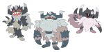  commentary creature drooling english_commentary fangs full_body gen_8_pokemon highres looking_at_viewer no_humans perrserker pinkgermy pokemon pokemon_(creature) sharp_teeth signature simple_background standing teeth white_background 