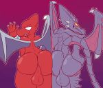  alien balls butt capcom dragon firebrand genitals hi_res male male/male metroid nintendo presenting presenting_hindquarters red_arremer red_body red_skin ridley ultilix video_games wings 