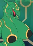  absurd_res anthro areola bedroom_eyes belly big_areola big_breasts black_areola breasts curvy_figure dragon female hi_res huge_breasts hyper hyper_breasts legendary_pok&eacute;mon lips narrowed_eyes nintendo pok&eacute;mon pok&eacute;mon_(species) rayquaza reptilligator scalie seductive solo thick_bottom_lip thick_lips thick_thighs video_games voluptuous 