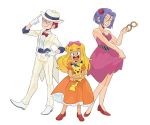  1girl 2boys ash_ketchum crossdressing gen_1_pokemon highres james_(pokemon) jessie_(pokemon) kiana_mai multiple_boys pikachu pokemon pokemon_(anime) team_rocket 