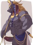  2020 abs anthro anubian_jackal anubis armband biceps big_penis black_body black_fur blush bodily_fluids butt cane canid canine canis clothed clothing deity ear_piercing ear_ring egyptian_clothing egyptian_headdress egyptian_mythology erection fur genitals hand_on_hip hi_res jackal jewelry looking_at_viewer male mammal middle_eastern_mythology muscular muscular_anthro muscular_male mythology nipples pecs penis piercing pinup portrait pose quads side_view simple_background solo sweat tail_jewelry tail_ring three-quarter_portrait triceps wardrobe_malfunction yellow_eyes yellow_sclera yoshizaurusu_n 