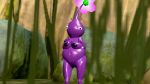  3d_(artwork) anthro breasts digital_media_(artwork) elemental_creature female flora_fauna hi_res nintendo outside pikmin pikmin_(species) plant purple_pikmin slightly_chubby solo thiccminlover video_games 