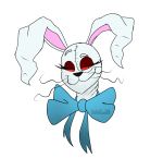  2020 :3 anthro big_bow_tie big_ears black_eyes black_nose bow_tie calesote514 disembodied_head eyebrows eyelashes female five_nights_at_freddy&#039;s five_nights_at_freddy&#039;s:_security_breach half-closed_eyes hi_res lagomorph leporid long_ears long_whiskers looking_aside looking_away mammal narrowed_eyes portrait rabbit raised_eyebrow red_sclera signature simple_background smile smug solo stitch_(disambiguation) vanny_(fnaf) video_games whiskers white_background white_body white_eyebrows 