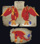  absurd_res anonymous_artist anthro blaze_dragon dragon english_text feral hi_res male model_sheet solo text 