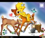  bambi crossover disney lisa_simpson orange_box the_simpsons thumper 