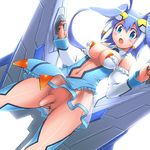  aoba_anoa blue_hair foreskin futanari mecha_musume no_panties otomedius penis seki_suzume solo wardrobe_malfunction 