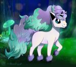  equid equine female forest fungus galarian_ponyta mammal mushroom night nintendo plant pok&eacute;mon pok&eacute;mon_(species) ponyta pose regional_form_(pok&eacute;mon) solo tree ubastyyat unknown_artist video_games walking 