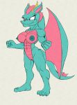  anthro archie_comics big_breasts breasts dragon dulcy female fours_(artist) genitals green_body green_skin hi_res horn muscular muscular_anthro muscular_female penis purple_eyes solo sonic_the_hedgehog_(archie) sonic_the_hedgehog_(comics) sonic_the_hedgehog_(series) wings 