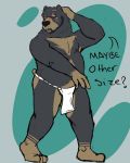  2017 4:5 anthro armpit_hair asian_clothing beard belly black_body black_fur black_nose body_hair bowrb_(character) bowrbbear clothing east_asian_clothing english_text facial_hair fundoshi fur humanoid_hands japanese_clothing male mammal nipples overweight overweight_anthro overweight_male solo text underwear ursid 