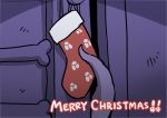  bone bug christmas christmas_stocking commentary door english_text fly helltaker insect insect_print kyo-hei_(kyouhei) merry_christmas no_humans tentacles 