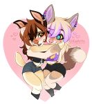  2020 alpha_channel anthro breasts canid canine canis clothed clothing digital_media_(artwork) domestic_dog duo ear_piercing ear_ring ei-ka female mammal piercing smile standing 