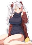  azur_lane bottomless moyoron prinz_eugen_(azur_lane) sweater 