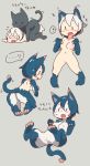  ! 2017 anthro black_body black_fur blue_body blue_fur blush breasts butt countershading dialogue duo felid female fur fur_growth growth hair hi_res human human_on_anthro human_to_anthro interspecies japanese_text male male/female mammal navel nude open_mouth pawpads sakamoto_ahiru sequence sex simple_background smile species_transformation surprise tail_growth text transformation white_countershading white_hair 