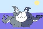  anthro breasts cetacean conjoined delphinoid duo female fish mammal marine oceanic_dolphin orca pilot129 shark sun toothed_whale 
