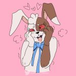  &lt;3 &lt;3_eyes 2020 anthro black_blush black_eyes black_nose blue_bow_tie blush bodily_fluids bow_tie brown_ears brown_face brown_hands buckteeth female five_nights_at_freddy&#039;s five_nights_at_freddy&#039;s:_security_breach fur hand_on_face lagomorph leporid mammal multicolored_arms multicolored_face multicolored_hands open_mouth pink_background pink_tongue rabbit red_sclera saliva shaking signature simple_background solo stitch_(sewing) suck_my_coccyx teeth text tongue tongue_out vanny_(fnaf) video_games white_body white_fur 