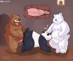  &lt;3 2020 absurd_res anal anthro balls black_body black_fur bodily_fluids brown_bear brown_body brown_fur cartoon_network cum eeveecholo erection eyes_closed fur genital_fluids genitals giant_panda grizzly_(wbb) grizzly_bear group group_sex hi_res ice_bear male male/male mammal oral overweight overweight_male panda_(wbb) penis polar_bear sex threesome tongue tongue_out ursid ursine we_bare_bears white_body white_fur 
