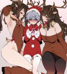  animal_ears christmas hizuki_akira horns pantyhose shota 