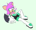  alternate_species amy_rose anthro chiropteran clothed clothing female fours_(artist) fur hi_res mammal pink_body pink_fur rouge_the_bat solo sonic_the_hedgehog_(series) 