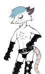  anthro bdsm_gear body_hair bondage_gear bulge clothed clothing didelphid facial_hair fur male mammal marsupial partially_clothed solo unknown_artist virginia_opossum 