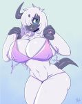 absol anthro big_breasts bikini blush bodily_fluids bouncing_breasts breasts cleavage clothed clothing female hi_res navel nimzy nintendo nipple_outline pok&eacute;mon pok&eacute;mon_(species) solo sweat swimwear video_games 