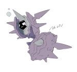  apios1 black_eyes bubble cloyster commentary creatures_(company) full_body game_freak gen_1_pokemon grin happy highres nintendo no_humans number pokedex_number pokemon pokemon_(creature) shell sketch smile spikes teeth 