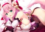  animal_ears anthropomorphism azur_lane gloves hanazuki_(azur_lane) headband japanese_clothes kamishiro_(rsg10679) long_hair pink_hair tail 