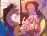  angel_(mlp) anthro beverage blush chimera cup discord_(mlp) draconequus equid equine eye_contact female feral fluttershy_(mlp) friendship_is_magic group lagomorph leporid litte looking_at_another male male/female mammal my_little_pony nude peachmayflower pegasus prehensile_tail rabbit sex stealth_sex strategically_covered tail_fetish tail_play tail_sex tea tea_cup teapot wings 