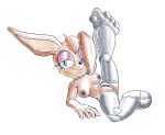  anthro archie_comics breasts brown_body brown_fur brown_nipples bunnie_rabbot cybernetics cyborg ear_over_eye female fours_(artist) fur genitals hi_res lagomorph leporid machine mammal nipples on_ground plump_labia pussy rabbit solo sonic_the_hedgehog_(archie) sonic_the_hedgehog_(comics) sonic_the_hedgehog_(series) stretching 