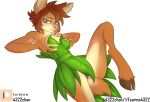  4322chan activision blush clothed clothing elora female hi_res hooves leaf looking_at_viewer patreon patreon_logo raised_leg solo spyro_the_dragon text url video_games 