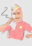  2018 absurd_res anthro bags_under_eyes burgerpants crescendeon domestic_cat fast_food_employee felid feline felis hi_res male mammal smoking solo undertale video_games 