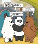 2020 absurd_res anthro balls belly black_body black_fur black_nose brown_bear brown_body brown_fur cartoon_network english_text fur genitals giant_panda grizzly_(wbb) grizzly_bear group hi_res humor ice_bear male mammal neenya overweight overweight_male panda_(wbb) penis polar_bear small_penis text ursid ursine we_bare_bears white_body white_fur 