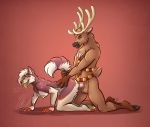  anthro antlers bell bell_harness bodily_fluids breasts canid canine canis capreoline cervid drooling duo feet female female_penetrated genitals harness hooves horn jingle_bell jingle_bell_harness male male/female male_penetrating male_penetrating_female mammal nicnak044 nipples pawpads paws penetration penis piercing reindeer saliva sex tongue tongue_out 