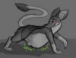  2020 ambiguous_gender blush capp_(magpie_magnetism) digital_media_(artwork) feral greyscale hi_res magpie_magnetism mammal monochrome mouse murid murine oral_vore rodent simple_background solo sound_effects spot_color stomach_bulging tail_tuft tuft vore 