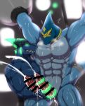  abs anthro biceps bodily_fluids bound censored cum duo ejaculation evil_grin fish genital_fluids genitals male marine mask multi_genitalia multi_penis muscular muscular_anthro muscular_male pecs penis restrained ryuukikeito shark smile steel_shark_(character) struggling submissive submissive_male superhero teeth todex_(character) 