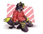 anthro balls bottomless canid canine canis christmas christmas_clothing clothed clothing erection foreskin genitals holidays male mammal nicnak044 penis pinup pinup_pose pose solo sweater topwear uncut wolf 