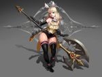  1girl :p animal_ears armor artist_request axe bare_shoulders berserker_(tera_online) black_footwear black_gloves black_legwear black_leotard blonde_hair blue_eyes boots breastplate bunny_ears bunny_tail copyright_name elbow_gloves elin frilled_legwear frills full_body gauntlets gloves highres holding holding_axe holding_weapon huge_weapon leotard long_hair medium_hair sleeveless smile solo starcat tail tera_online thick_thighs thighhighs thighs tongue tongue_out weapon 