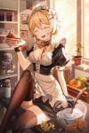  cleavage genshin_impact harusame_(user_wawj5773) lumine_(genshin_impact) maid thighhighs 